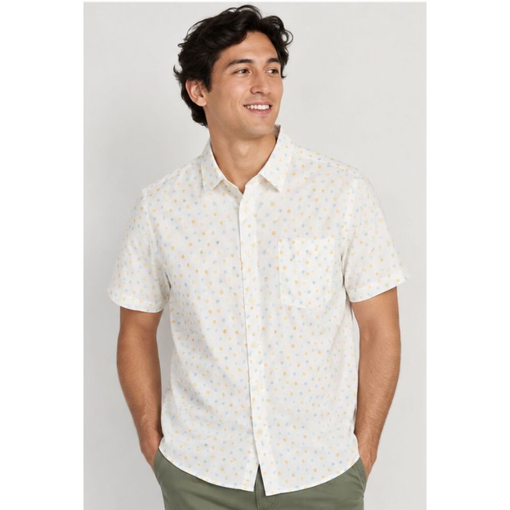 Goodfellow & Co Men’s Short Sleeve Floral Print Button Down Shirt Size L